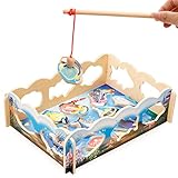 [ドリーマー]　釣り遊び　魚釣り　フィッシングゲーム　木製　マグネット　磁石　知育玩具　おもちゃ　釣り竿付き　パズル　女の子　男の子　赤ちゃん