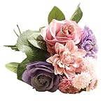Zhhlinyuan 良質 Artificial Flower A bunch Silk Dahlia Rose Simulation Bouquet Wedding Party ホーム Decor