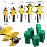 Drillpro 5pcs 超硬刃 ルーター・トリマービット セット テノンカッター 1/2インチシャンク ウッドクラフター