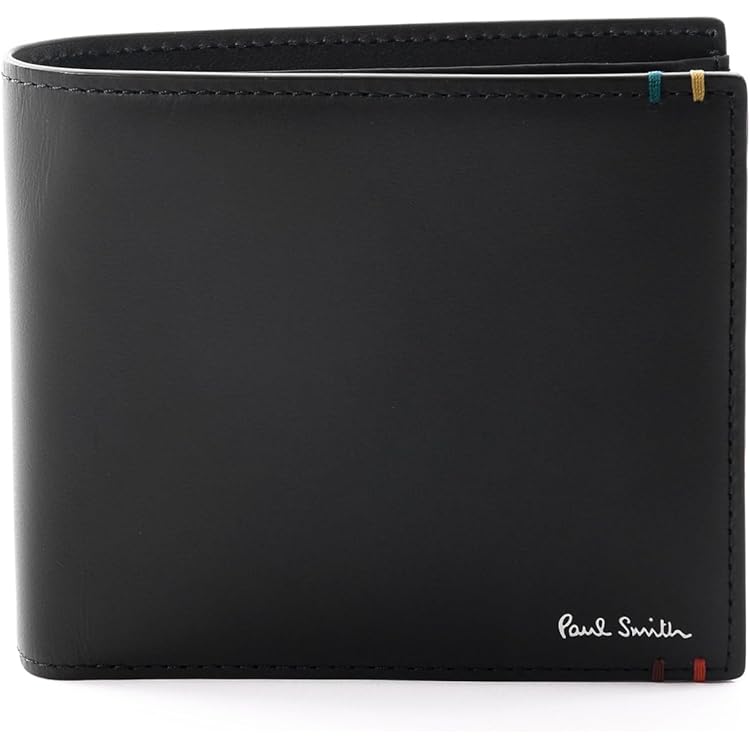 Amazon | [ポールスミス] 二つ折り財布 小銭入れ無し メンズ ブラック