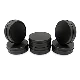 Wopanxye 6個パック 100 g/100 ml 3oz ブラック アルミニウム缶化粧品詰め替えコンテナー アルミ缶 アルミケース クリームケース ペイント ビーズ フェイスクリーム 化粧品 家庭用、旅行用品、出張 ネイルパーツ収納ボックス クリームジャー