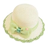 【SEBLES】ベビー 赤ちゃん 帽子 ハット ベイビー つば リボン 女の子 可愛い UV 紫外線カット 顎ゴム 春 夏 秋 リゾート お出かけ(タイプC,4-8歳)