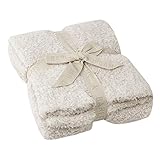 ベアフットドリームス マイクロファイバー ブランケット ベビーブランケット Cozy Chic Heatherted Blanket 毛布 ひざ掛け (カラー：Stone / White） Baref