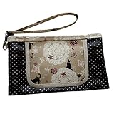 IROHAcloth(イロハクロス) Bitatto付きウェットティッシュケース おしりふきケース ドイリーキャット ベージュ ブラウン 【受注生産品】