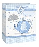 Baby Shower Umbrellaphants Gift Bag - Blue by Unique Party