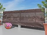 GROOVY OUTSTYLE バルコニーシェード 360×100cm チョコ ベランダ シェード 日よけ 目隠し オーニング シート プライバシー UVカット 簡単設置 カット可能 ハトメ 12個 