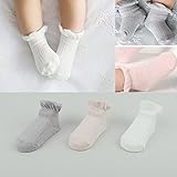 FlyingP 3Pairs Baby Anti Slip Non-Skid Socks Infant Toddler No-Show Crew Ankle Cotton Boat Socks Foo