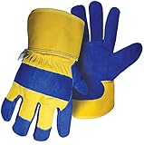Boss 7367 Waterproof Lined Leather Palm Glove, Large, Yellow/Blue by HUGO BOSS
