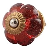 IndianShelfハンドメイドガラスメロンハンドル引き出しドレッサーPullsドアワードローブキャビネットノブ装飾オンライン 2 Knobs of 1.5" GFK-99-3-2