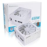 PowerSpec 650W 電源 セミモジュラー 80プラス ブロンズ認証 ATX PSU アクティブ PFC SLI Crossfire Ready Gaming PC コンピューター 電源 PS 650BSM(ホワイト版)