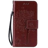 iPhone SE / iPhone 5 / 5s ケース 手帳型ケース, UNEXTATI 高級 PUレザー 保護ケース 財布型 カバー 液晶保護 カード収納 スタンド機能 マグネット開閉式 ストラ