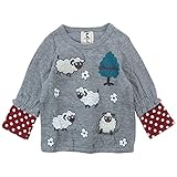 chocola(ショコラ) ガーゼ生地ひつじPt長袖Tシャツ 95cm/杢グレー NO.CH-1411-18024