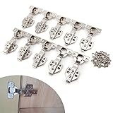 取付簡単！開き戸・箱・ドア・窓・棚・キャビネット用ヒンジ スライド蝶番< 全かぶせ 油圧 ベース取り外せる 110度開き 40mm 10入り