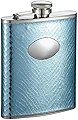 Visol VF1324 Visol Cielo Blue Snakeskin Stainless Steel Hip Flask - 6 oz