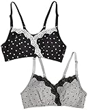 桝谷 チェリー柄フロントレース クロスオープンハーフトップ マタニティ授乳兼用 杢グレー&ブラック 2枚セット 5843 set5931 L