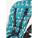Outlook Travel Comfy Pram, Pushchair, Car Seat Liner - Teal and White Giraffe by Outlook