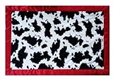 Patricia Ann Designs Flat Binding Chenille Cow Vannila Indulgence Blanket, Red by Patricia Ann Desig
