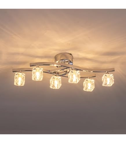 Chende シーリングライト 5灯 ガラス ひび割れ クラック 北欧 おしゃれ Amazon.co.jp : Chende シーリングライト 5灯 ガラス ひび割れ