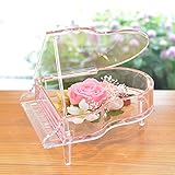 [florence du]プリザーブドフラワー グランドピアノアレンジメント ピンク クリアケース付 花 ギフト フラワーギフト 誕生日 お祝い 結婚記念日 発表会 音楽会