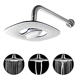 LORDEAR 3 Function High Pressure Luxury Large Waterfall Fixed 8" Massage Shower Head, Enjoy Spa-like