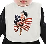 Sexy Flag Girl ネクタイを有する有機ビブ Medium