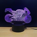 テーブルランプ3D創造性光るモトLEDナイトライトベッドルームベッドサイドランプホリデーギフト,Purple