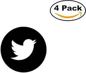 Amazon Co Jp Twitter アイコン サークルロゴ 4 ステッカー 4 X 4インチ 車 バンパー ウィンドウ ステッカー デカール 車 バイク