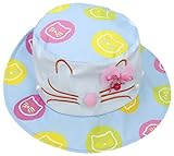 C-Princess ベビー 赤ちゃん 帽子 バケットハット サファリハット 幼児 キッズ 子供 女の子用 綿 UVカット 猫ちゃん キュート アウトドア ブルー