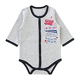 ( チャックル ) chuckle バス柄 長袖 前開き ロンパース グレー 80cm P2321-80-00