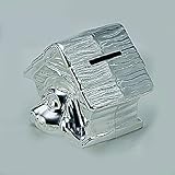 優雅シルバーSilverplated犬家Money Bank