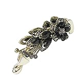 女性のラインストーン水晶花形バナナヘアピンチャックヘアピンアルミニウム合金ハンドル