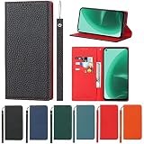Eastwave Oppo A55s 5G ケース 本革 牛革 Oppo A55s 5Gケース 手帳型 OppoA55s 5G カバー 手帳 本革 柔らかい 本皮 スプラットホール付き スプラット同梱 内蔵マグネット-ブラック