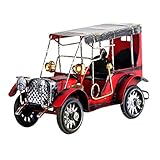 VORCOOL 車 置物 手作り モデル アイアン アイデア　ホームデコレーション プレゼント 工芸品 鉄製自転車模型　ヴィンテージ　オフィス装飾　撮影道具　飾り物（赤）