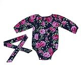 Domybest【ゆりかごのつなを きねずみがゆするよ】3点セット 寝具 春秋 新生児カバーオール ベビー服 美しいローズフラワーのパターン 出産祝い 百日記念 強い弾力性 暖かく保つ 0-18ヶ月に