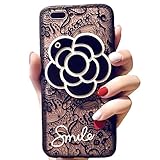 iPhoneソフトケースwith Elegance Camellia Flower回転ミラーiPlusクリアレース保護Tpu柔軟なケースカバーfor Apple iPhone iPhone 6s/6 