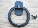 IRONMONGERY Worldâ Heavy Hand Forged BlacksmithブラックゴシックビンテージスタイルアイアンリングDoor Knocker by ironmongery世界