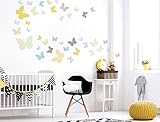 I-love-Wandtattoo WAS-10367 Wall stickers Kids Butterflies in modern pastel colors 40 piece butterfl