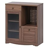 不二貿易 レンジボード ローリー 幅75×奥行39.5×高さ90cm ブラウン 98248