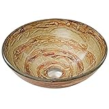 VIGO Mocha Swirl Glass Vessel Bathroom Sink [並行輸入品]