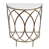 ノーブランド品 【Iron Smith】アイアンフレーム コンソールテーブル ゴールド×ホワイト