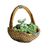 植木鉢　ミニポット　樹脂ポット　ラタン　イミテーション竹　小さなバスケット　壁にぶら下げ可能　多肉植物に　生け花に　ホームデコレーション　飾り物　置物 盆栽 ミニチュア　風景装飾品　庭の装飾 キュート