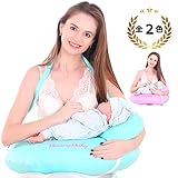 Felimoa 授乳クッション　4ＷＡＹ　多機能　着脱可能なストラップ付き 着脱可能な赤ちゃん枕付き　ゆりかご　寝かしつけ　授乳中も身動き自由自在　腰痛防止　汗かき防止　背もたれクッション　足枕　赤ち