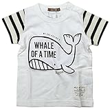 《春夏対応》 nico hrat(ニコフラート) 製品洗い加工済み 42/2天竺半袖くじらTシャツ 120cm/OW NO.B-270105