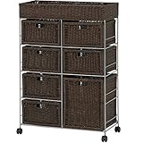 ランドリー 収納家具 キャビネット ダークブラウン