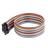 uxcell　ジャンパーワイヤー　リボンケーブル　シングルヘッド　メス　4P　50cm長さ　2.54mmピッチ　5本入り