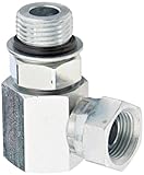 Eaton Weatherhead 9515X8X6 Carbon Steel Straight Thread O-Ring Adapter, Swivel, 90 Degree Elbow, 3/8