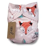 iZiv新生児1厚いおむつ付きオーガニック幼児防水/調整/再利用可能/洗えるポケット布おむつのフィット赤ちゃん0.5-3歳(ピンクフォックス)