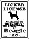 LICKER LICENCE OF Beagle LOVE サインボード：ビーグルの愛の証 人舐め許可掲示板 [並行輸入品]