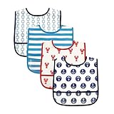 ポケット付き 防水エプロン/ビブ/スタイ 食事用 ビブ 4枚 セット 男の子 エビ/マリン [並行輸入品]