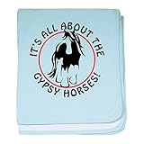 CafePress – All About the Gypsy Horses baby blanket – スーパーソフトベビー毛布、新生児おくるみ 標準 ブルー 752026450-0-98-0